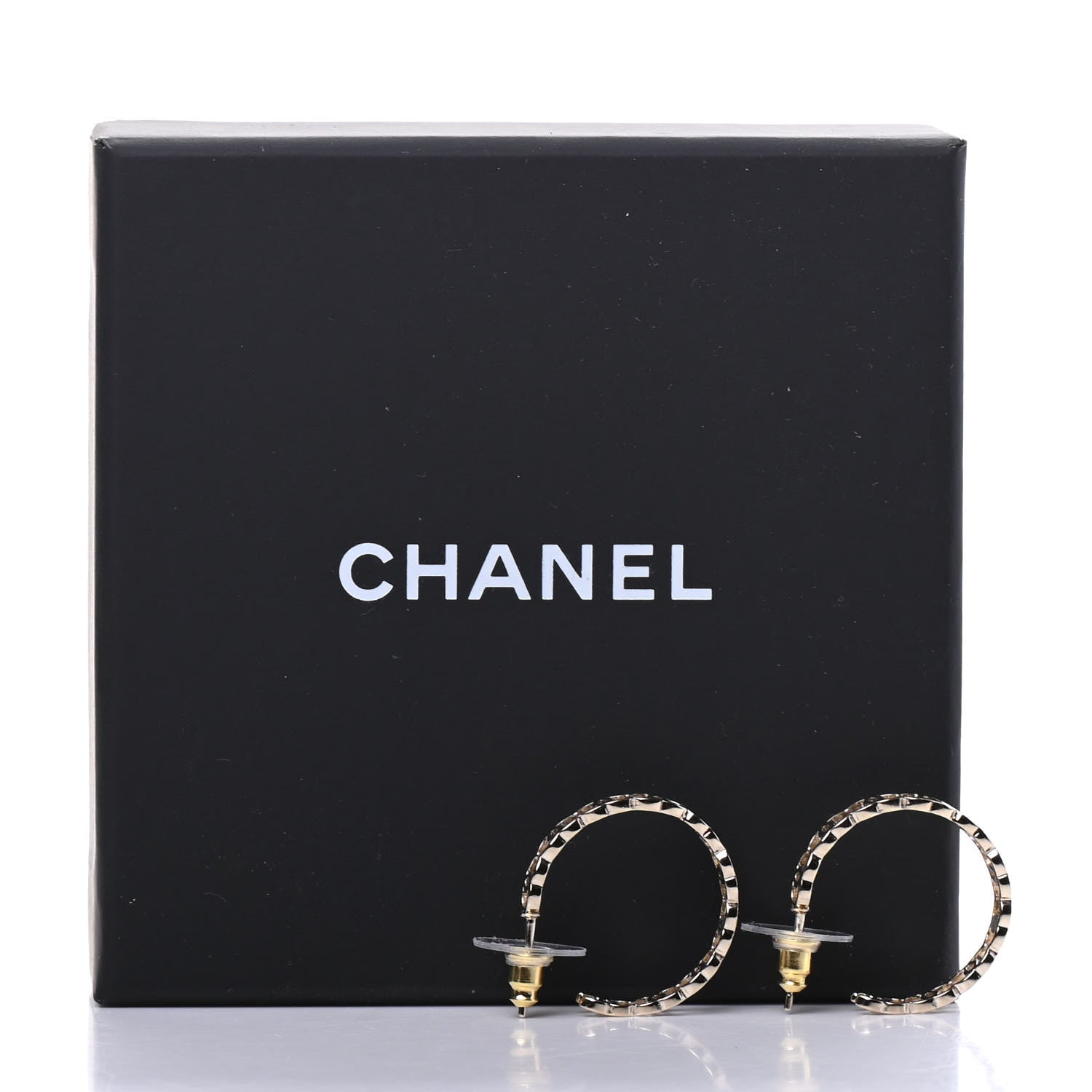 Chanel Metal CC Hoop Earrings Gold 4 of 4