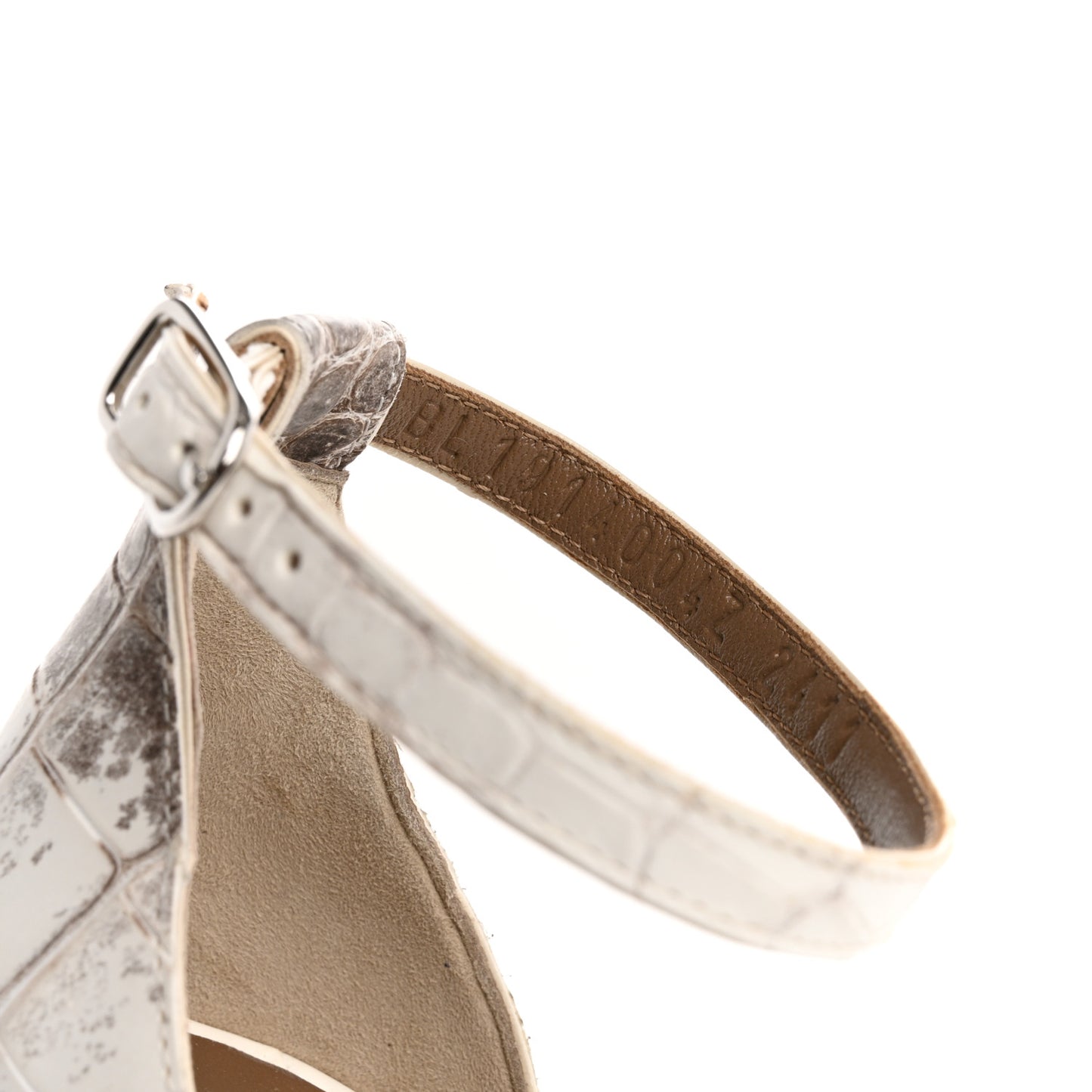 Matte Niloticus Crocodile Himalaya Premiere 105 Sandals 35.5 White