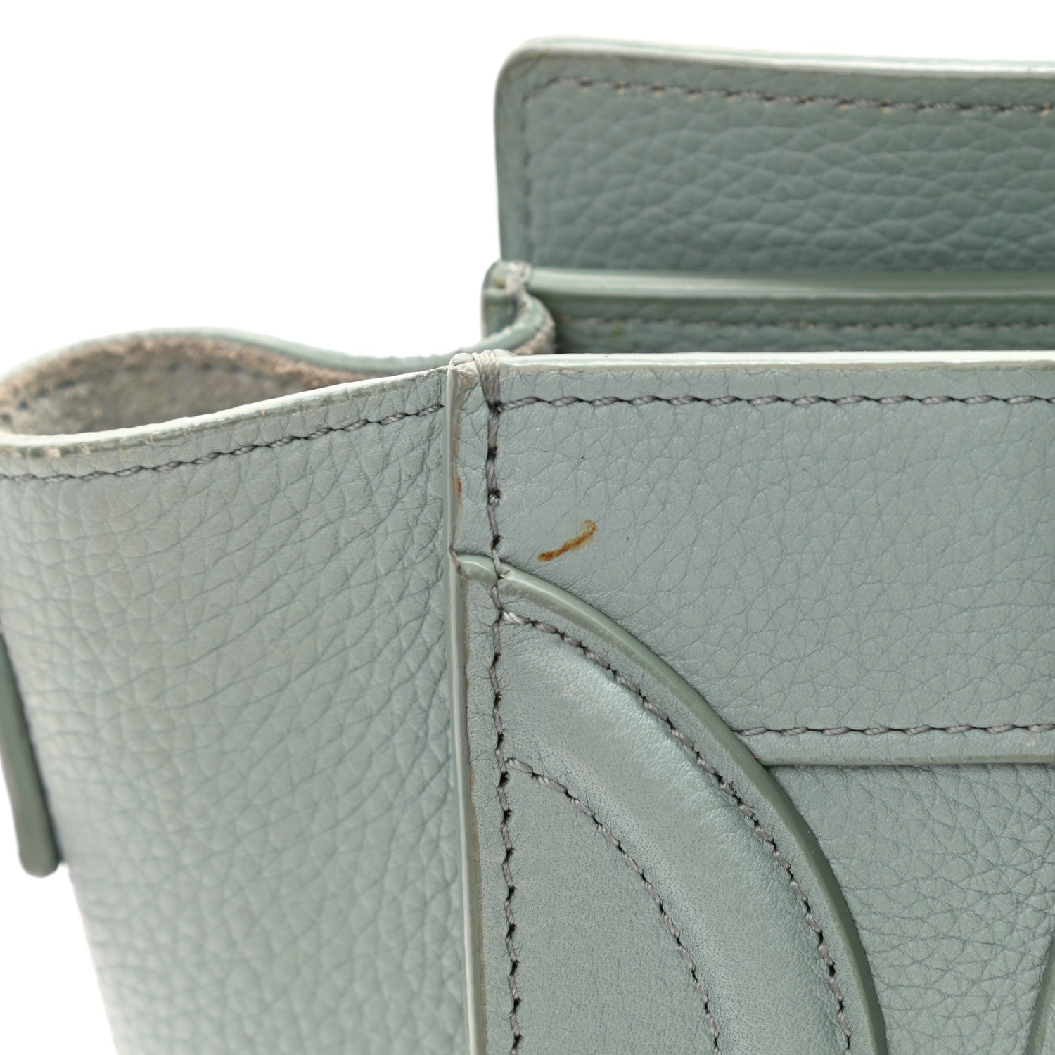 Celine Drummed Calfskin Nano Luggage Almond 13 of 14