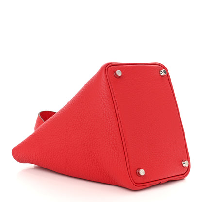 Hermes Taurillon Clemence Picotin Lock 18 Rouge Casaque 4 of 11