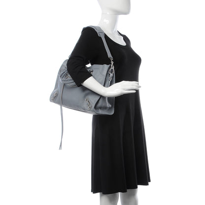 Balenciaga Chevre Silver Metallic Edge Hardware City Bleu Acier 2 of 11