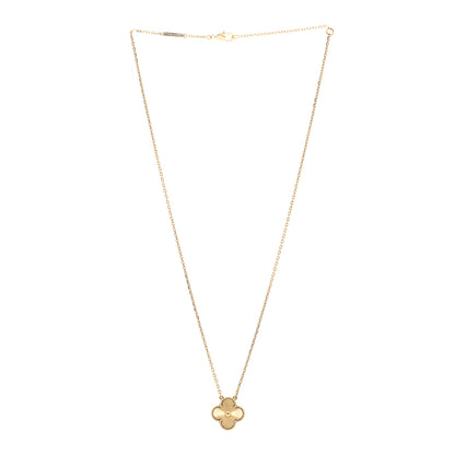 Van Cleef & Arpels 18K Yellow Gold Guilloché Vintage Alhambra Pendant Necklace 3 of 6
