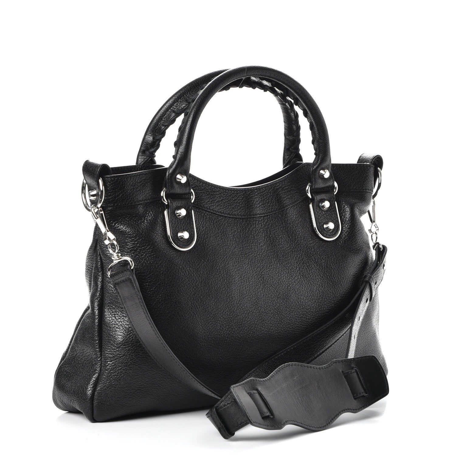 Balenciaga Chevre Silver Metallic Edge Hardware Town Black 3 of 8