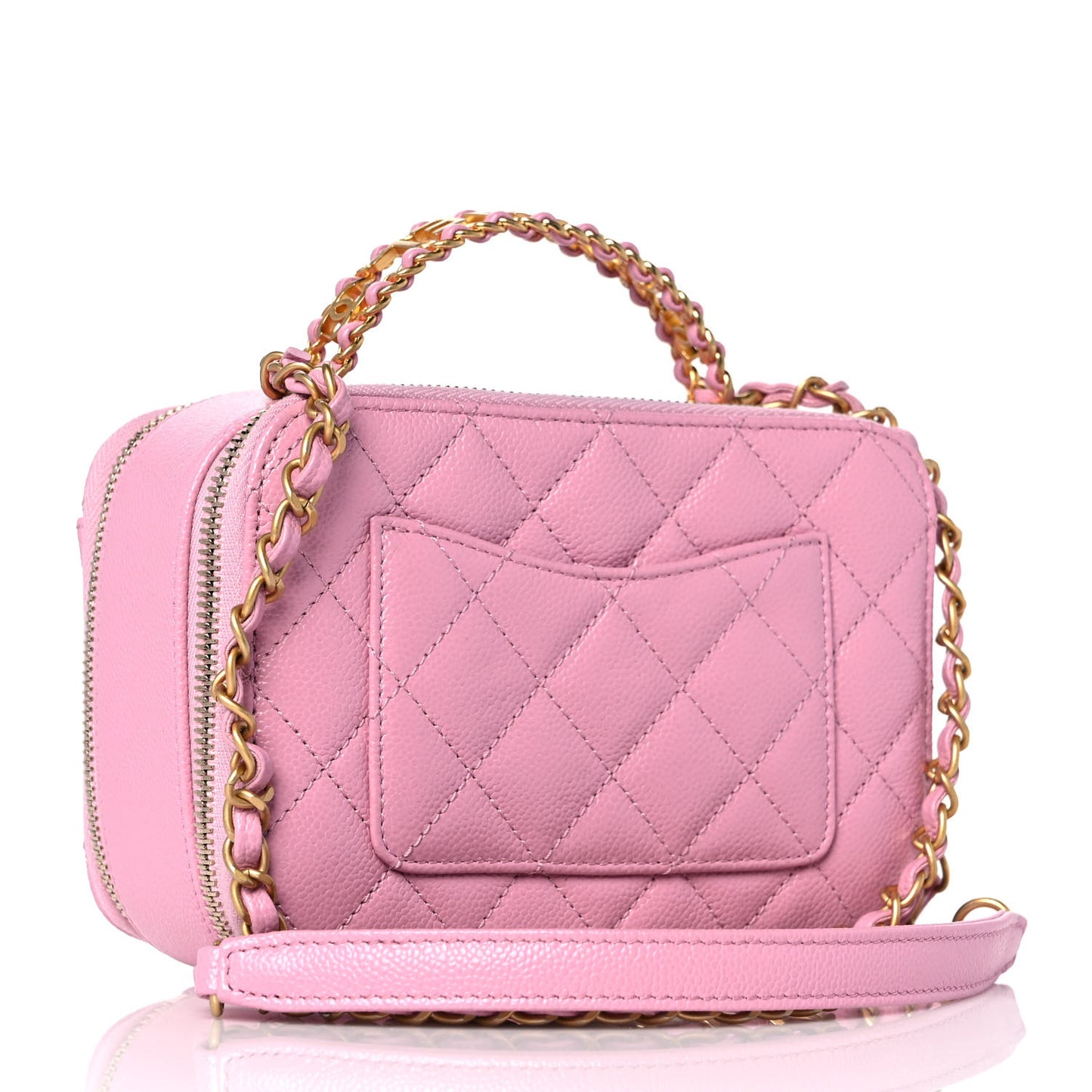 Caviar Quilted Pick Me Up Mini Vanity Case Pink
