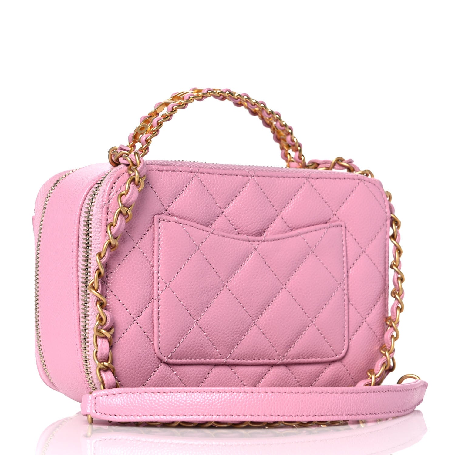 Chanel Caviar Quilted Pick Me Up Mini Vanity Case Pink 3 of 10