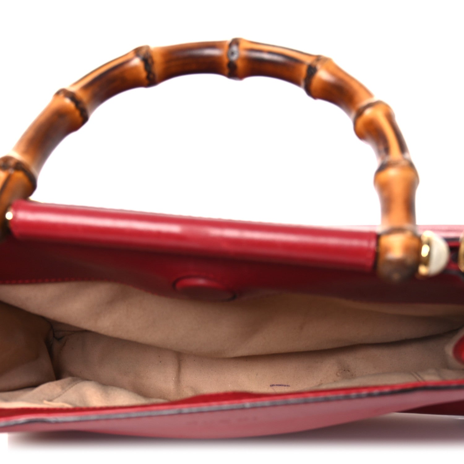 Gucci Nappa Bamboo Web Small Nymphaea Top Handle Bag Hibiscus Red 5 of 18