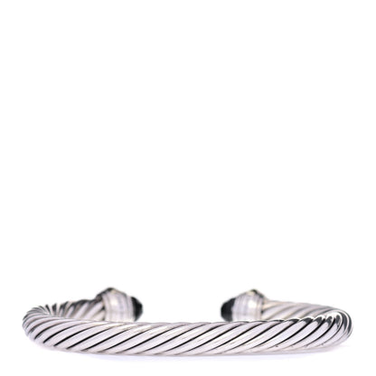 David Yurman Sterling Silver 14K Yellow Gold Black Onyx 7mm Cable Classics Bracelet 3 of 4