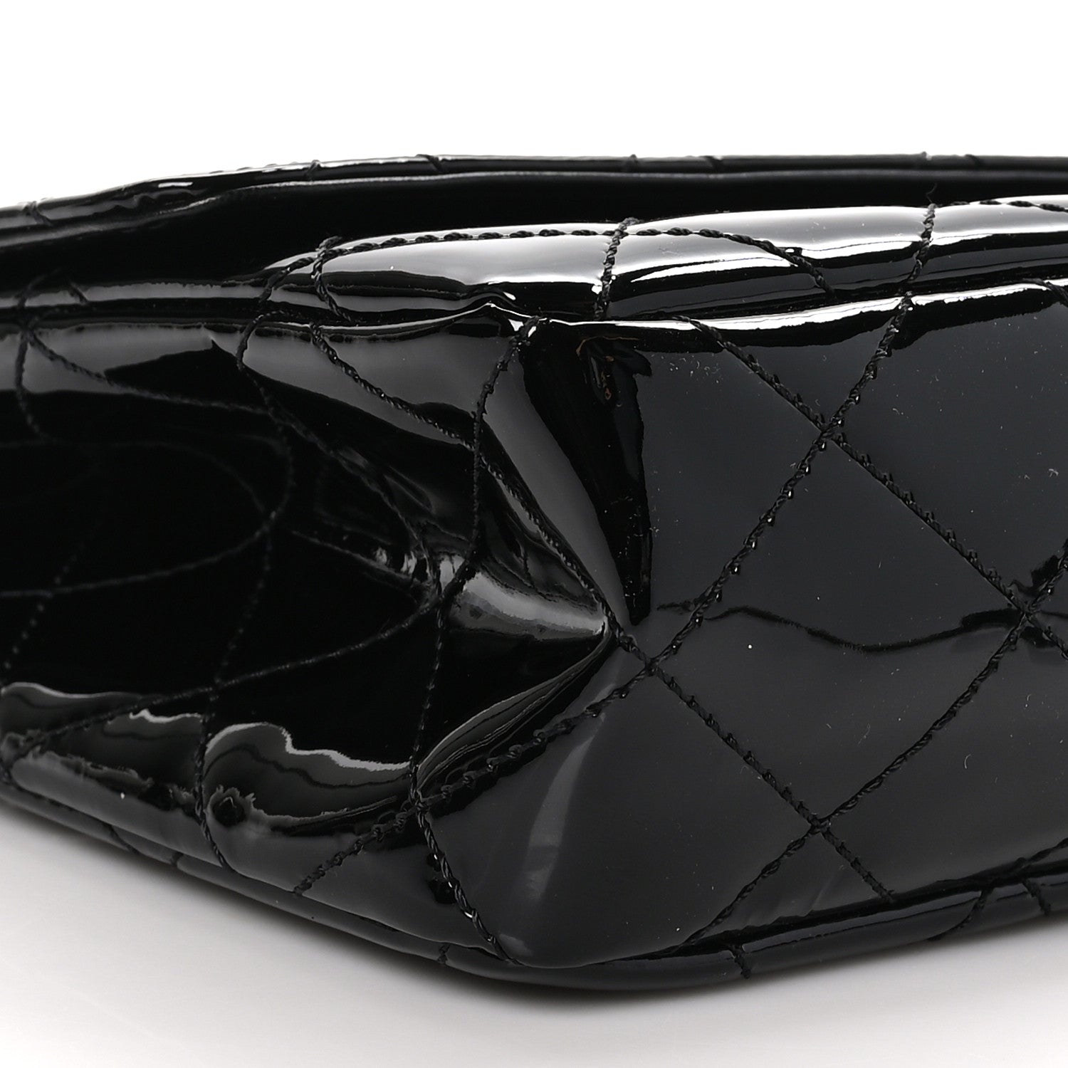 Chanel Patent Quilted Jumbo Diagonal CC Flap Black 9 of 11