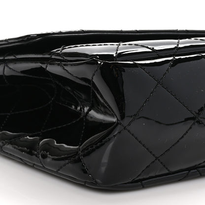 Chanel Patent Quilted Jumbo Diagonal CC Flap Black 9 of 11