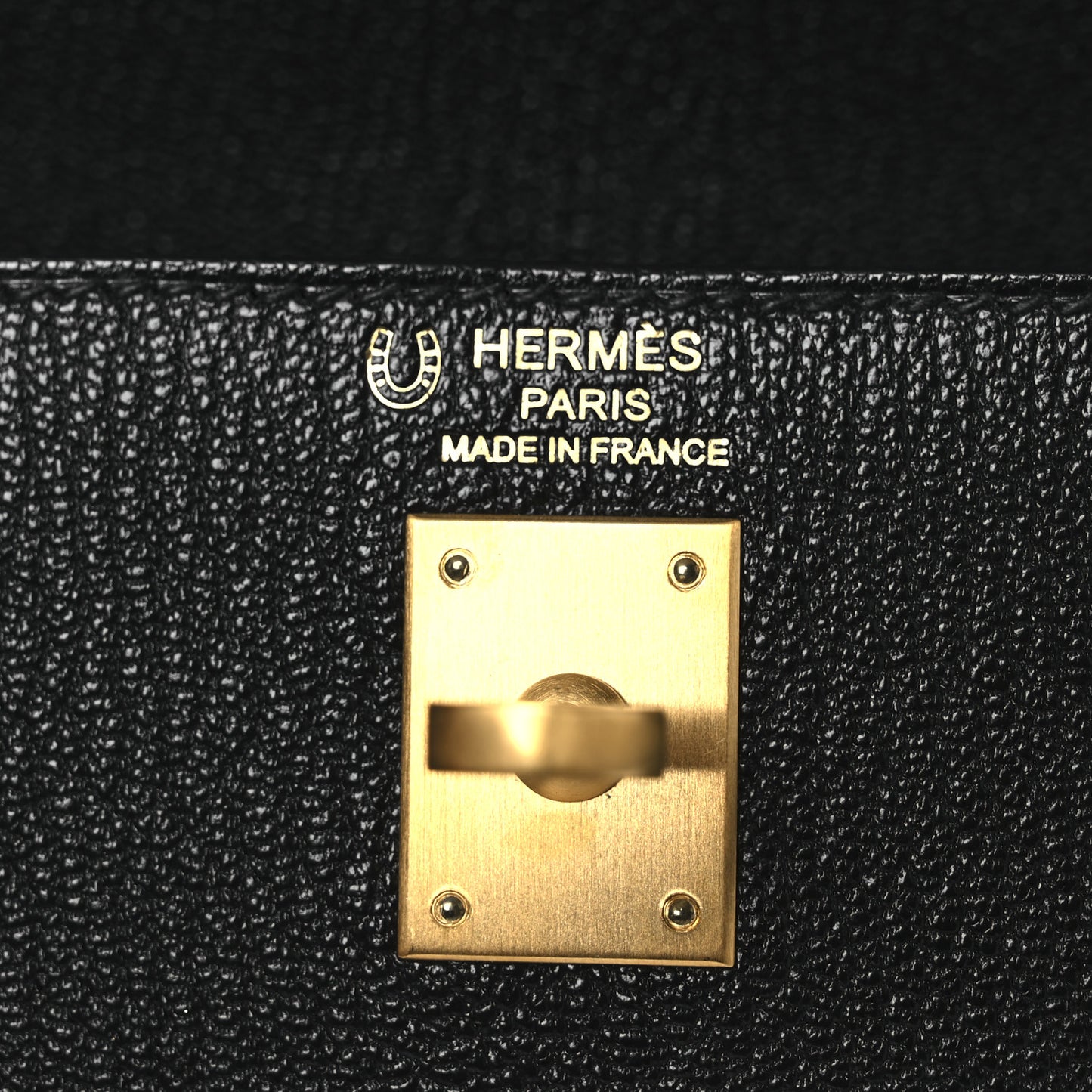 Chevre Mysore Horseshoe Kelly Sellier 25 Black Rose Pourpre