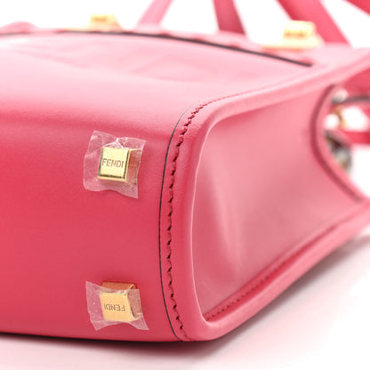 Fendi Vitello King Plexiglass Logo Embossed Mini Fendi Sunshine Shopper Tote Lampone 10 of 10