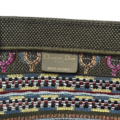 Christian Dior Canvas Embroidered Book Tote Olive Multicolor 6 of 11