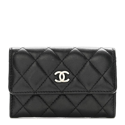 Chanel Lambskin Quilted Flap Card Holder Wallet Black 1 of 9