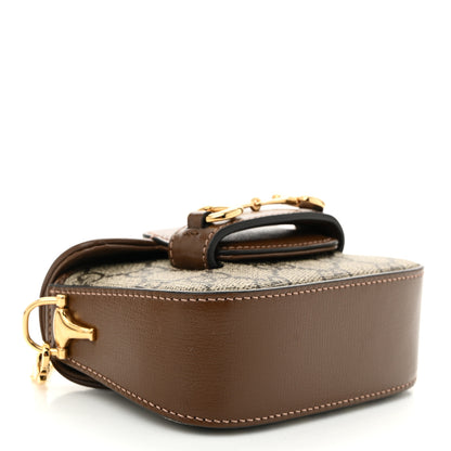 Gucci GG Supreme Monogram Azalea Calfskin Web Horsebit 1955 Wallet On Strap Beige Ebony Brown Sugar 4 of 10