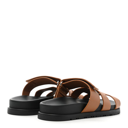 Hermes Calfskin Womens Chypre Sandals 35 Gold 4 of 9