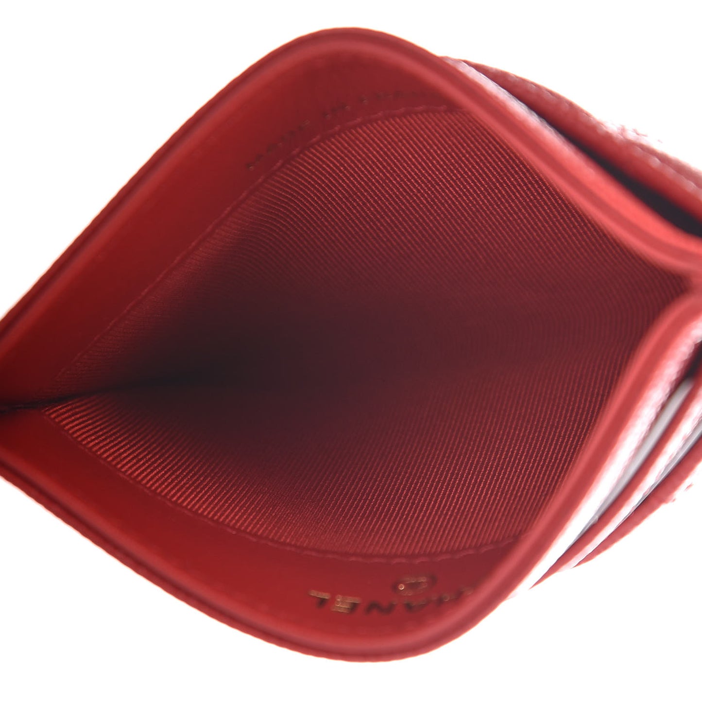 Caviar Quilted Card Holder Red