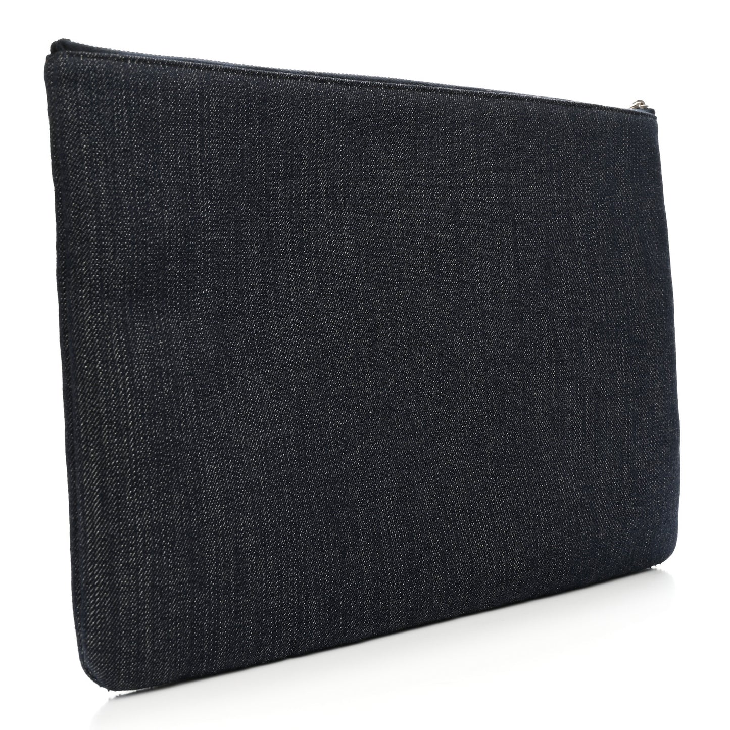 Denim Large Deauville Pouch Clutch Blue Orange