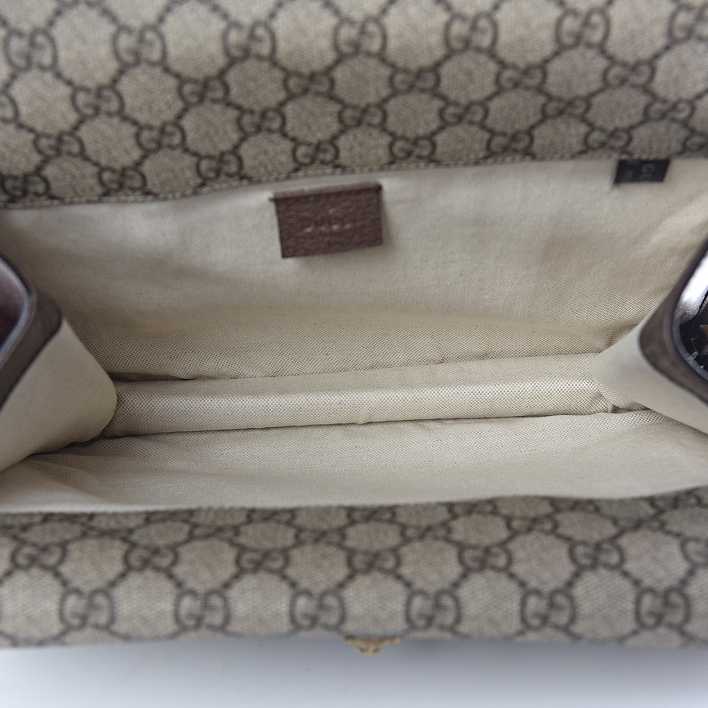 GG Supreme Monogram Web Neo Vintage Double Flap Messenger Bag Beige New Acero