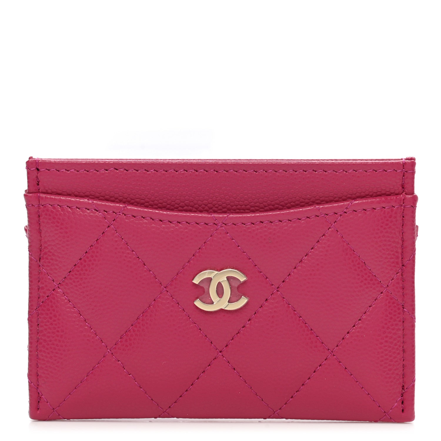 Chanel Caviar Quilted Card Holder Fuchsia 1 of 9