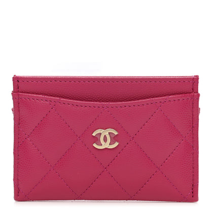Chanel Caviar Quilted Card Holder Fuchsia 1 of 9