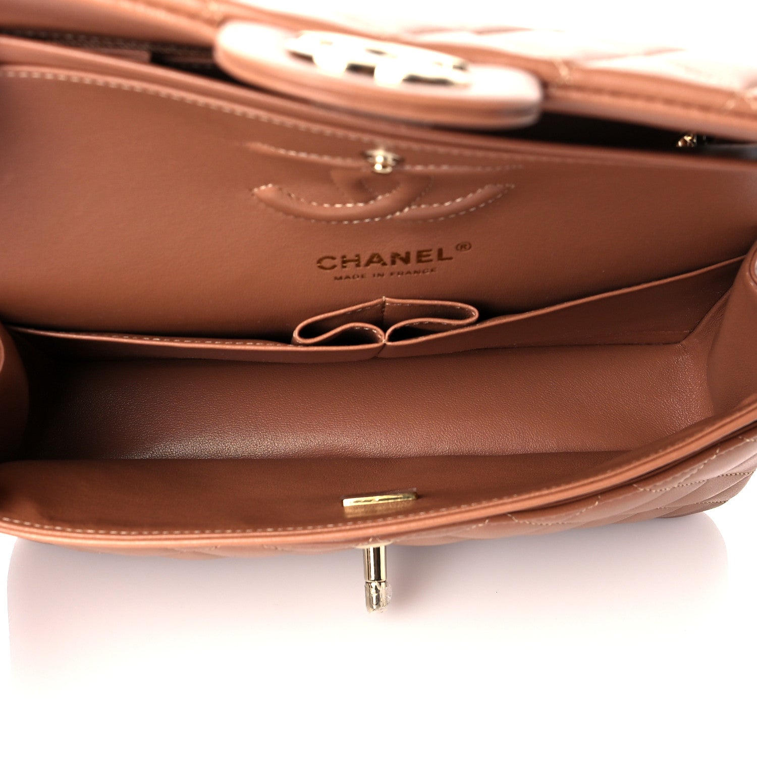 Chanel Lambskin Quilted Small Double Flap Brown 5 of 11