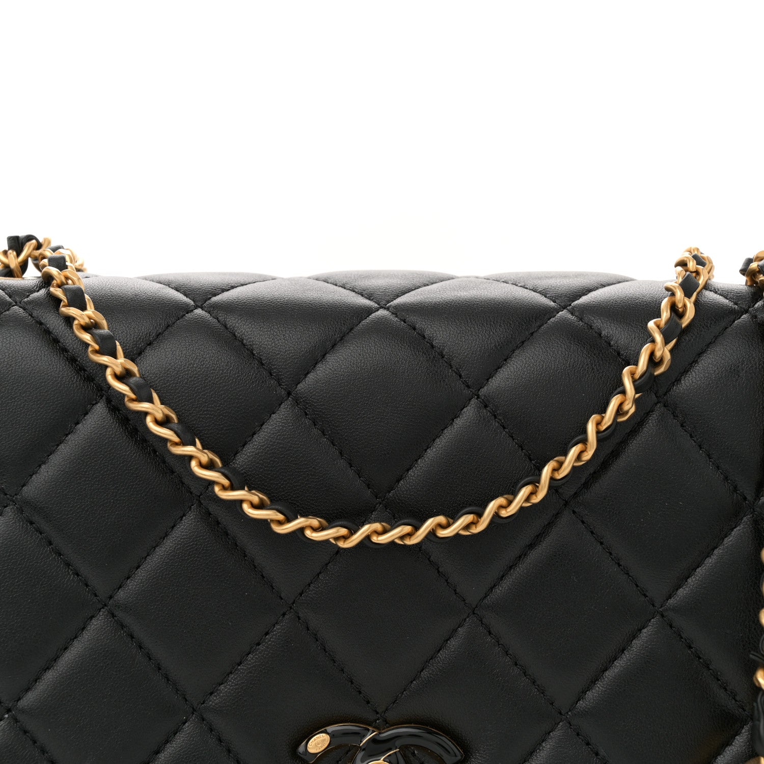 Chanel Shiny Lambskin Quilted Enamel CC Small Flap Black 8 of 10