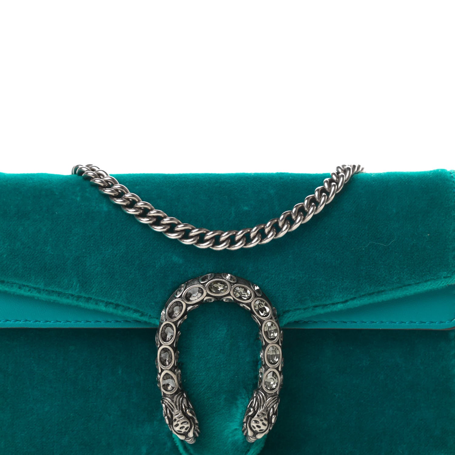 Gucci Velvet Super Mini Dionysus Shoulder Bag Pavone Cyan 7 of 11