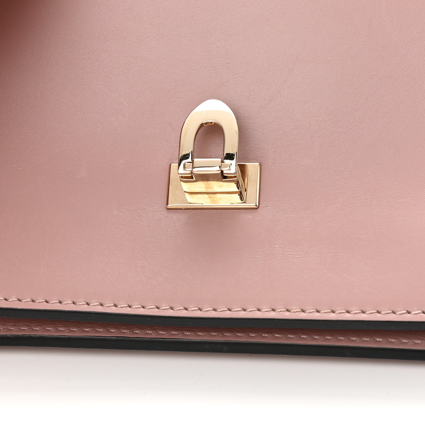 Vitello Medium Rockstud Demilune Shoulder Bag Lipstick