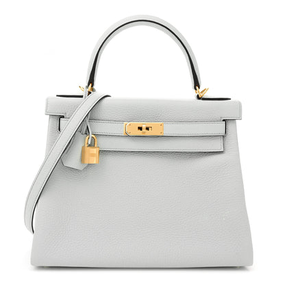 Hermes Taurillon Clemence Kelly Retourne 28 Bleu Pale 1 of 12