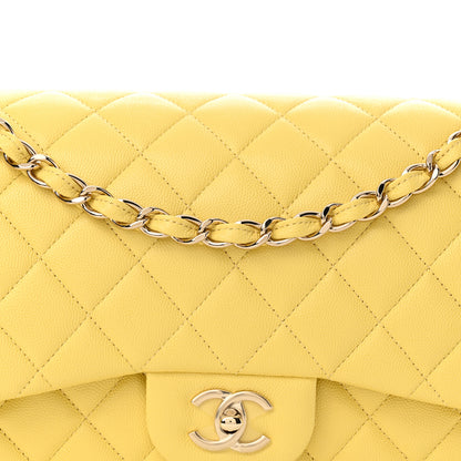 Chanel Caviar Quilted Jumbo Double Flap Yellow 8 of 11