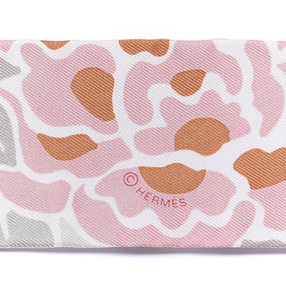 Hermes Silk Bingata Twilly Vieux Rose Vert De 4 of 4