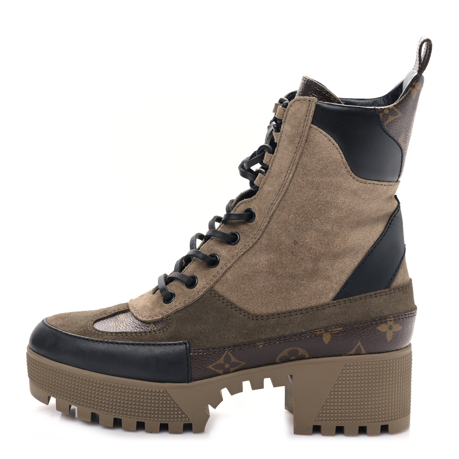 Louis Vuitton Suede Calfskin Monogram Laureate Platform Desert