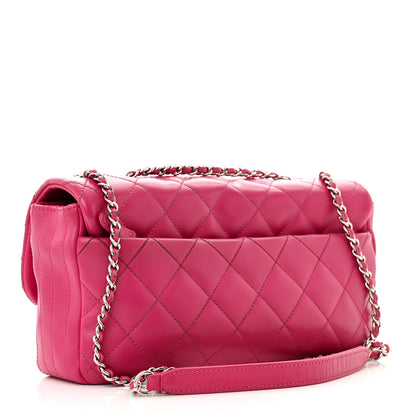 Chanel Rubber Quilted Lambskin Medium Coco Rain Flap Pink 4 of 21