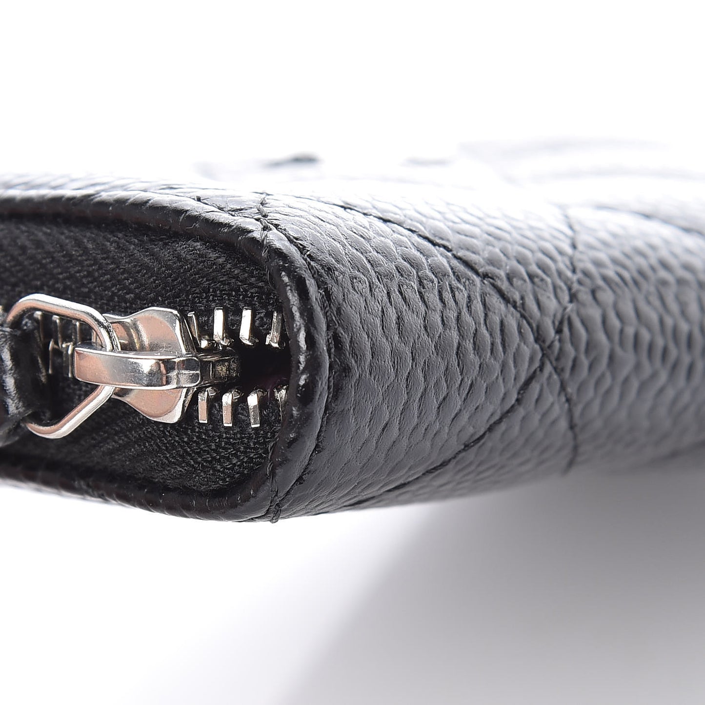 Caviar Quilted Zip Coin Purse Black