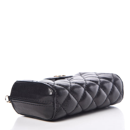 Chanel Calfskin Quilted Pearl Chain Love Symbols Mini Bag Black 4 of 17