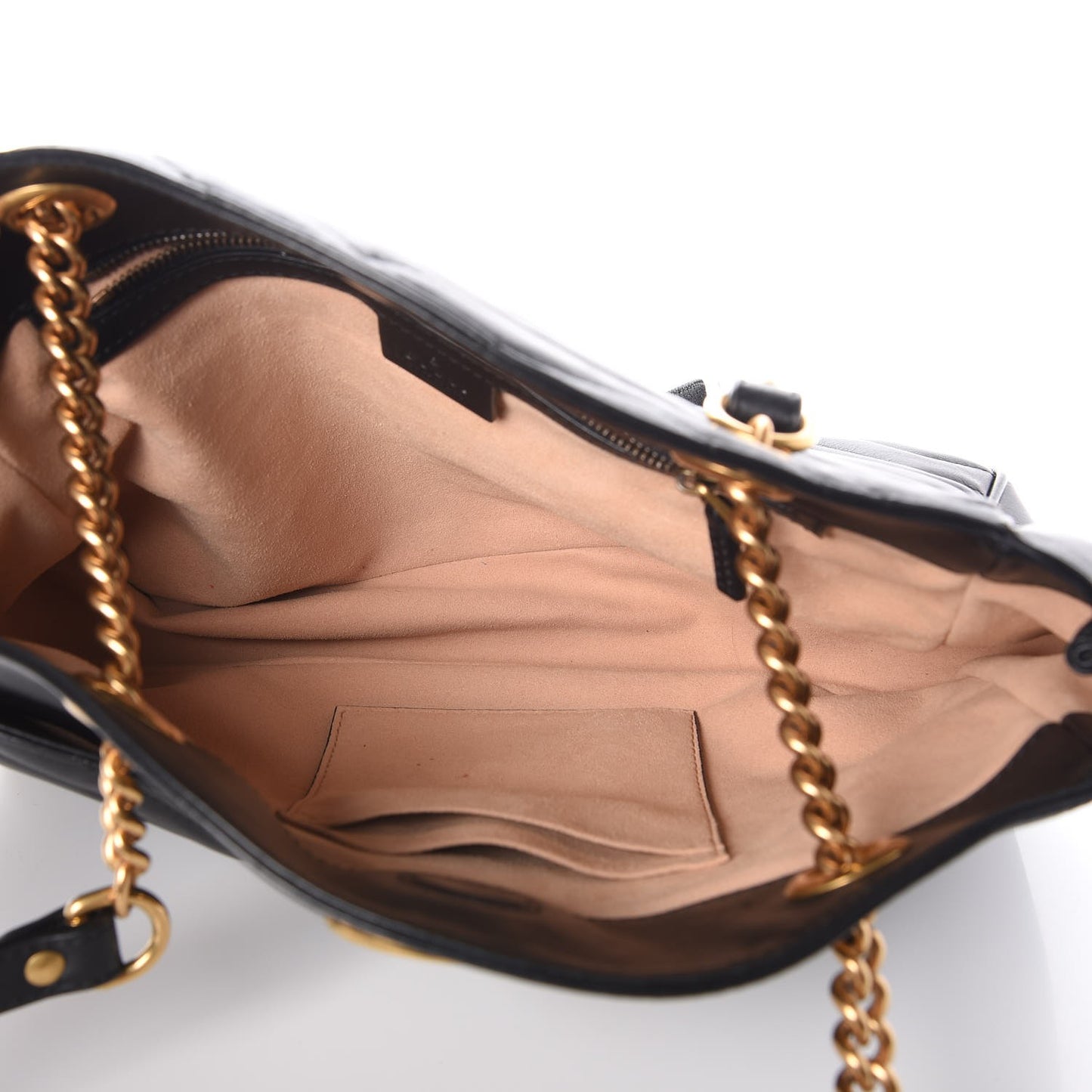 Calfskin Matelasse Medium GG Marmont Open Top Shoulder Bag Black