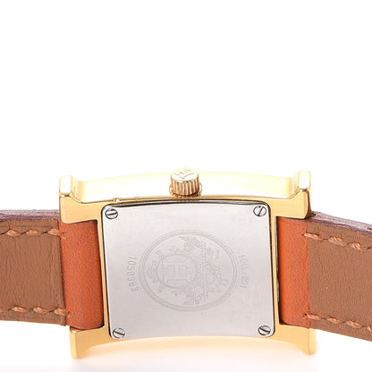 Hermes Stainless Steel Swift 21mm Heure H Hour Quartz Watch Orange 5 of 8
