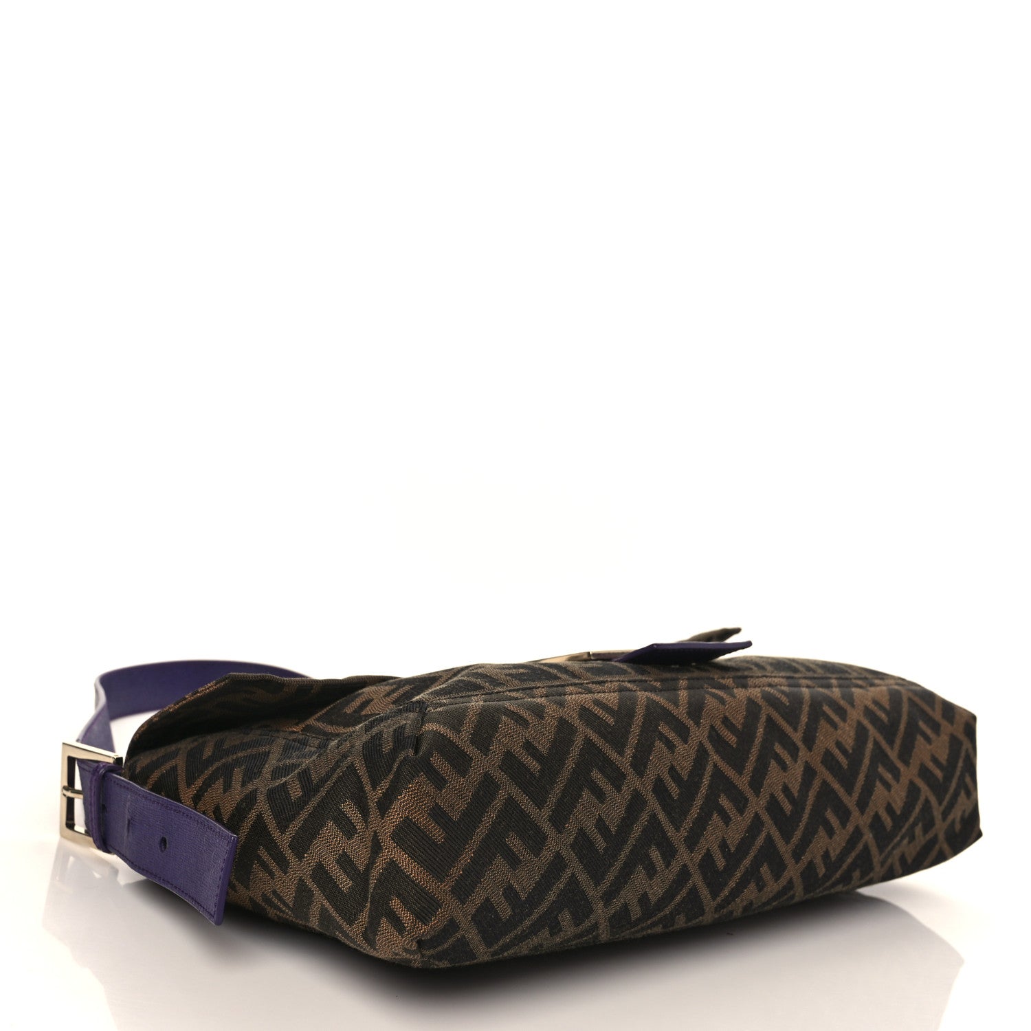 Fendi Zucca Vitello Elite Messenger Baguette Tobacco Viola 3 of 8