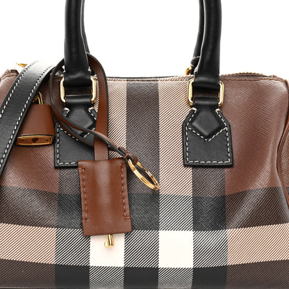 Burberry E-canvas Check Mini Bowling Bag Dark Birch Brown 7 of 9