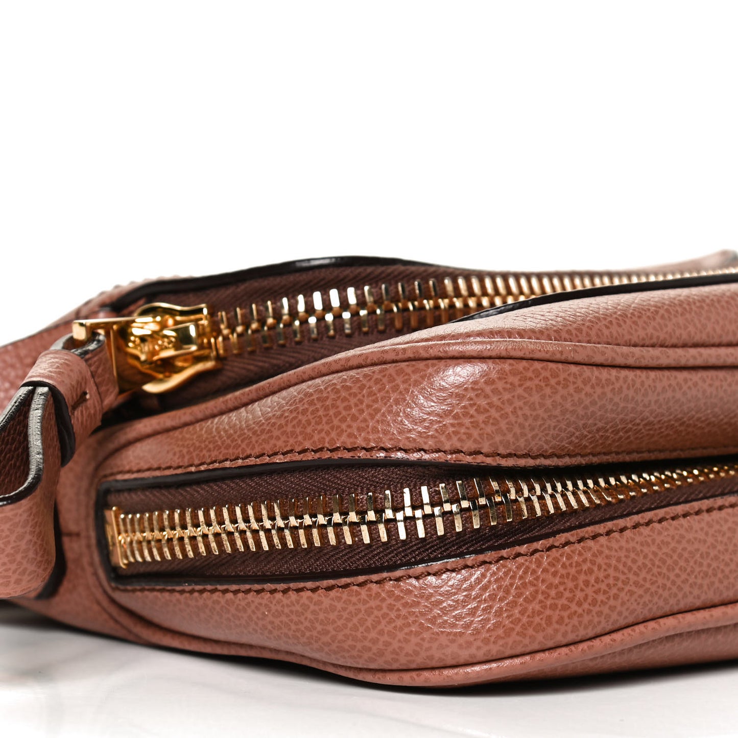 Pebbled Calfskin Mini Jennifer Crossbody Bag Caramel