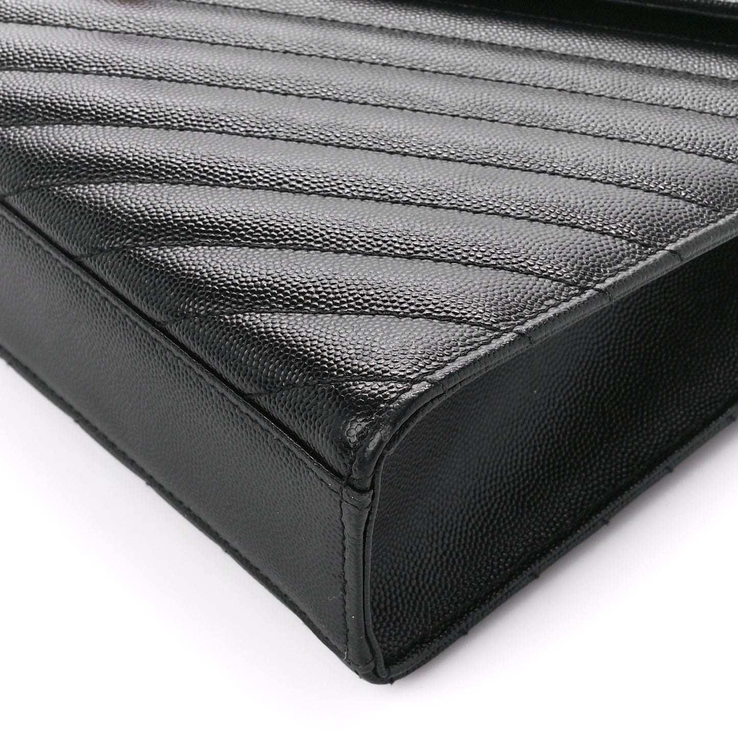Grain De Poudre Matelasse Chevron Large Monogram Satchel Black