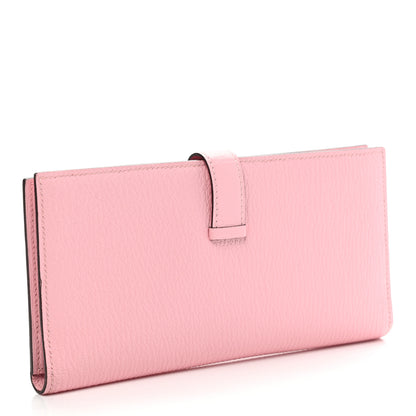 Hermes Chevre Mysore Bearn Gusset Wallet Rose Sakura 3 of 7