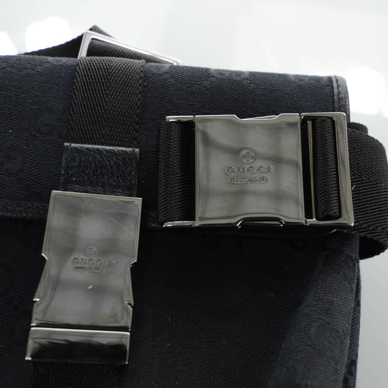 Gucci GG Monogram Web Buckle Belt Bag Black 10 of 10