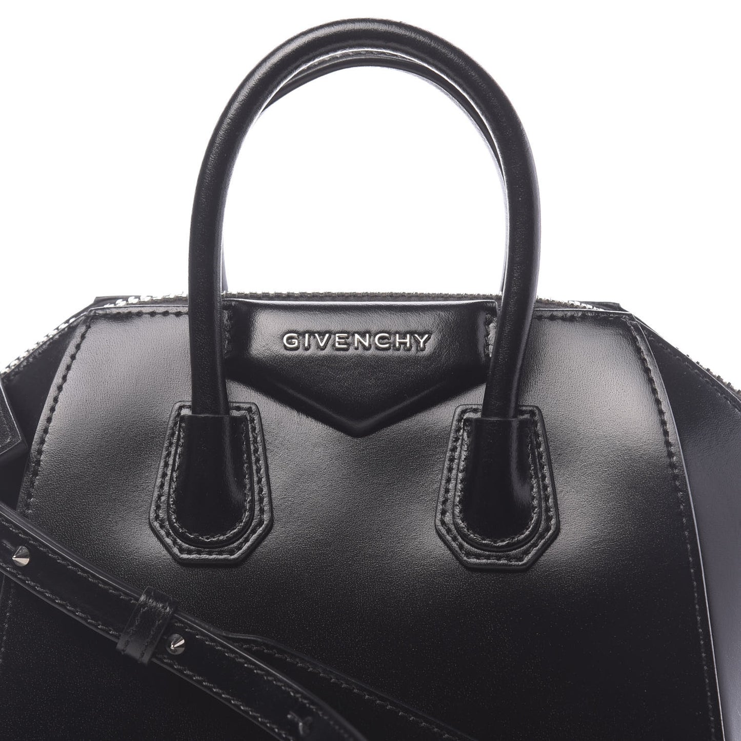 Shiny Lord Calfskin Mini Antigona Black