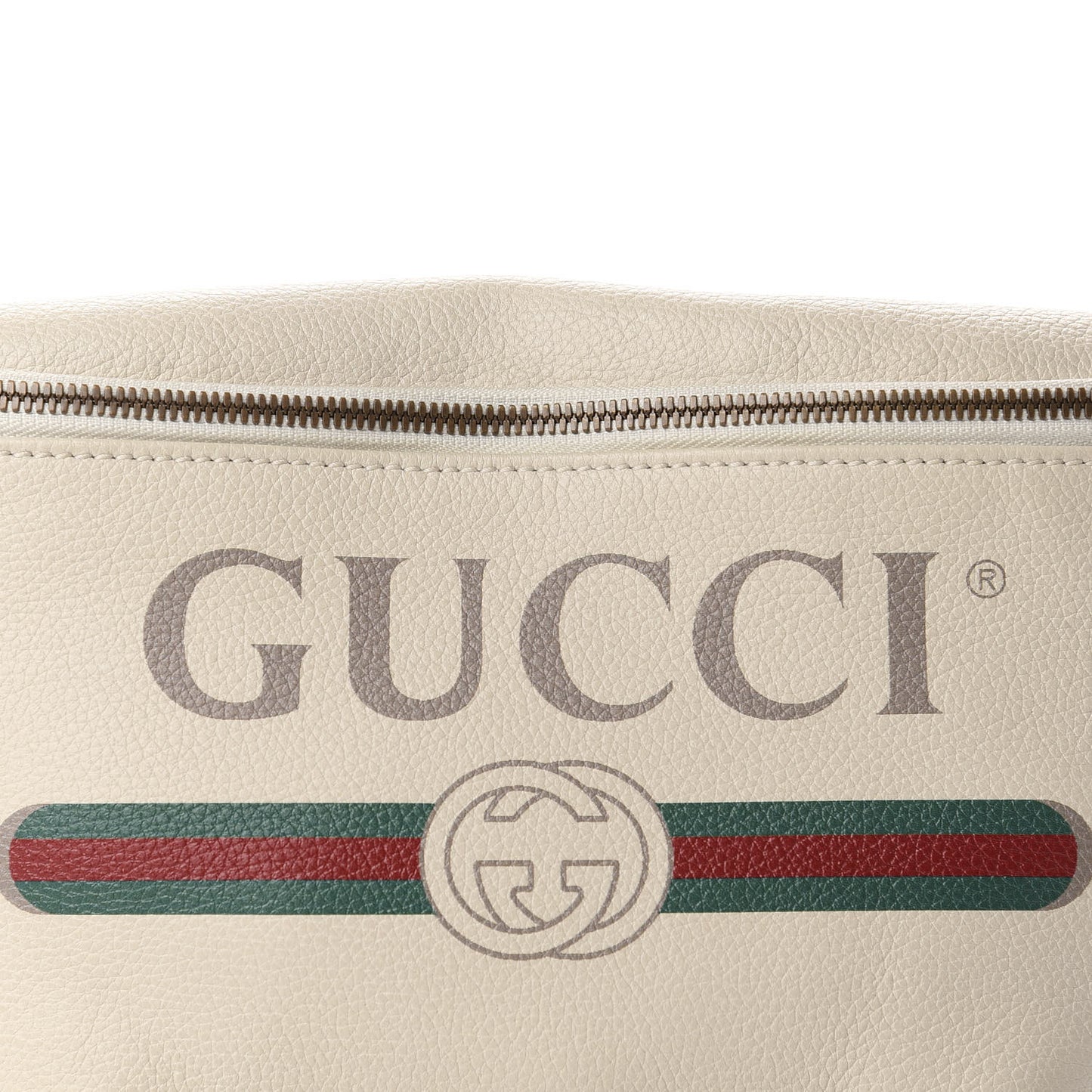 Grained Calfskin Logo Belt Bag White