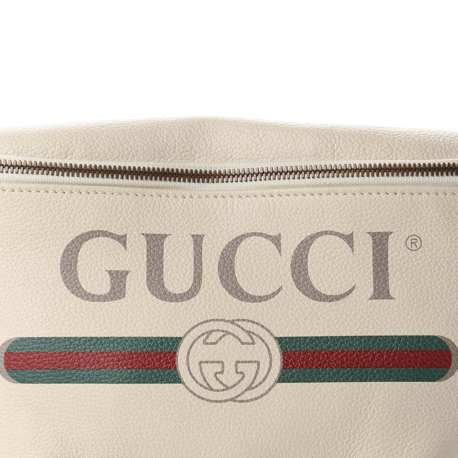 Gucci Grained Calfskin Logo Belt Bag White 10 of 11