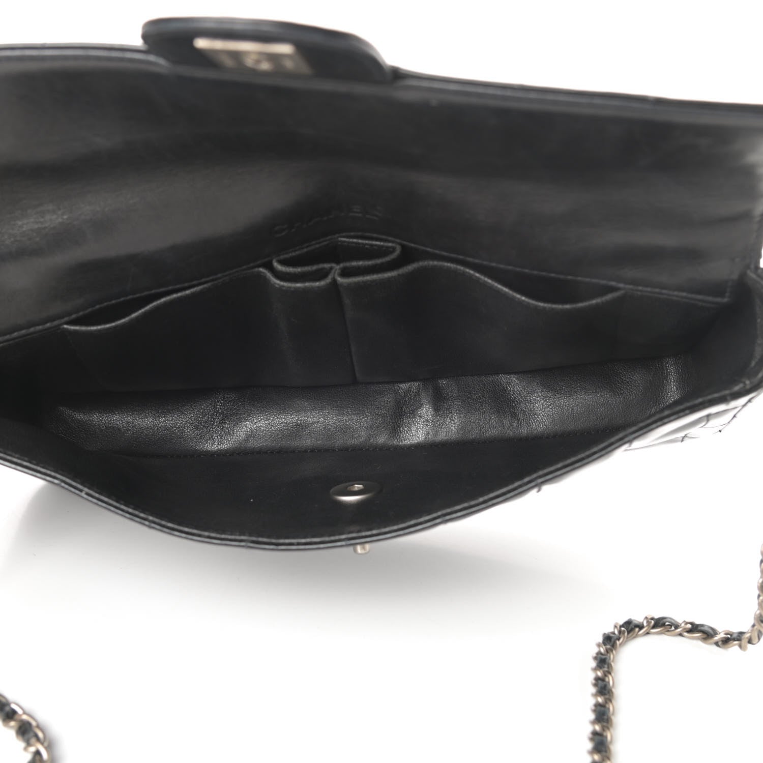 Chanel Patent Quilted East West Chocolate Bar Flap Black 5 of 14