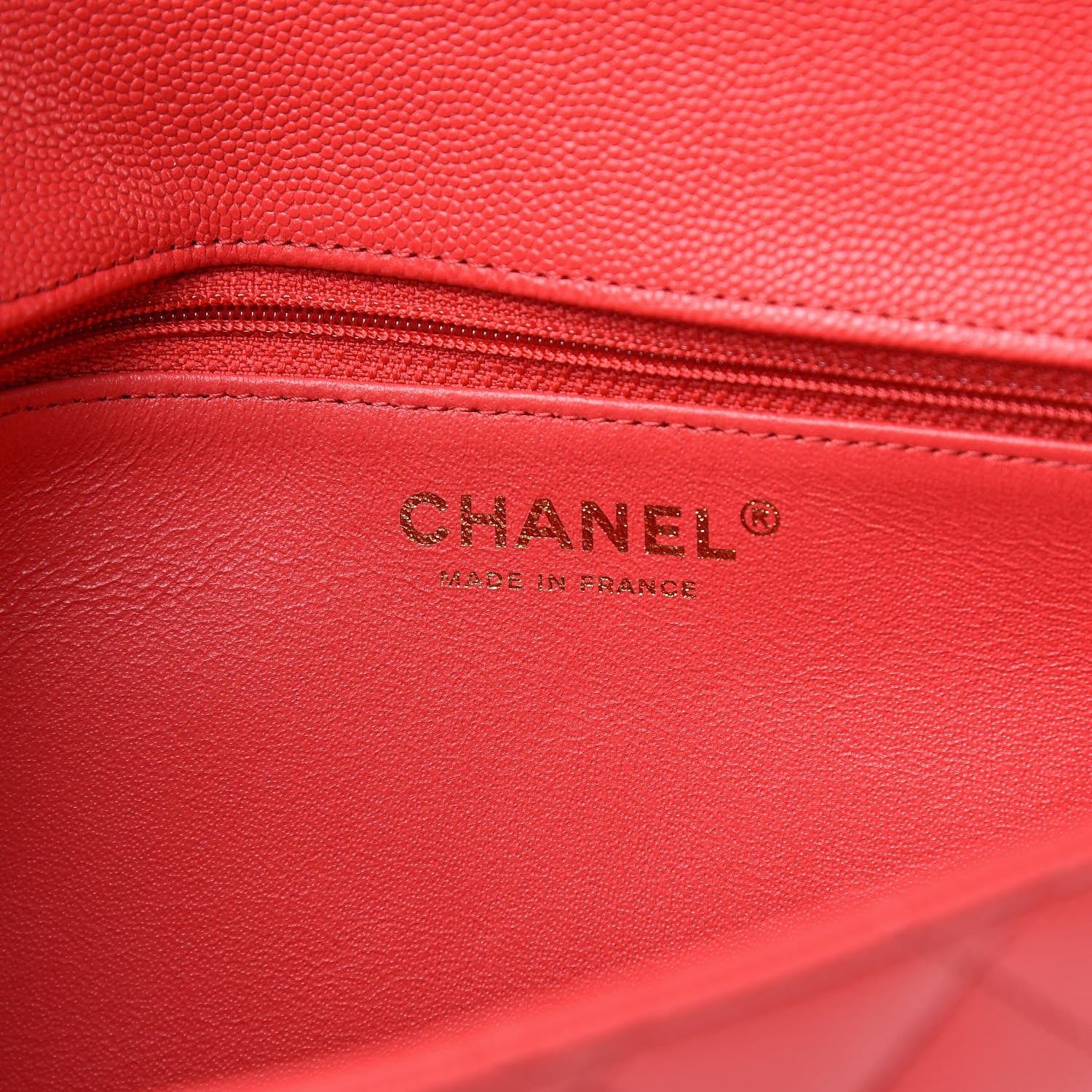 Chanel Caviar Quilted Flap Clutch Red 6 of 7