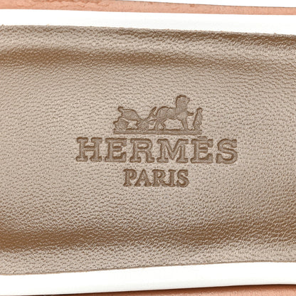 Hermes Box Calfskin Oran Sandals 36 White 7 of 11