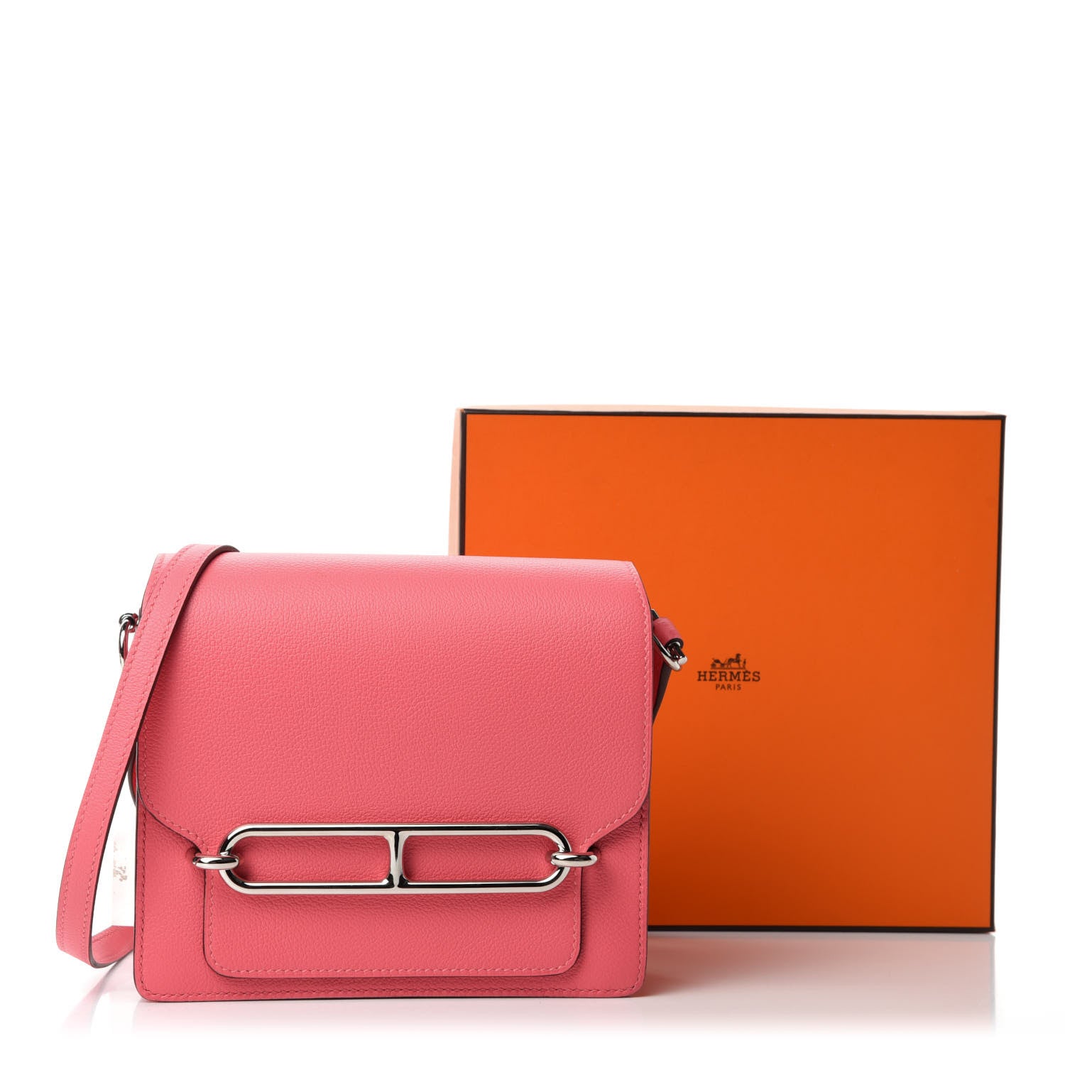 Hermes Evercolor Mini Sac Roulis Rose Azalee 11 of 11